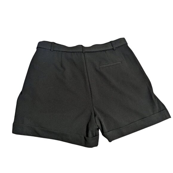 Anne Klein Shorts Cuffed Belt Dressy Polyester Pull On Size Large Black - Picture 2 of 4